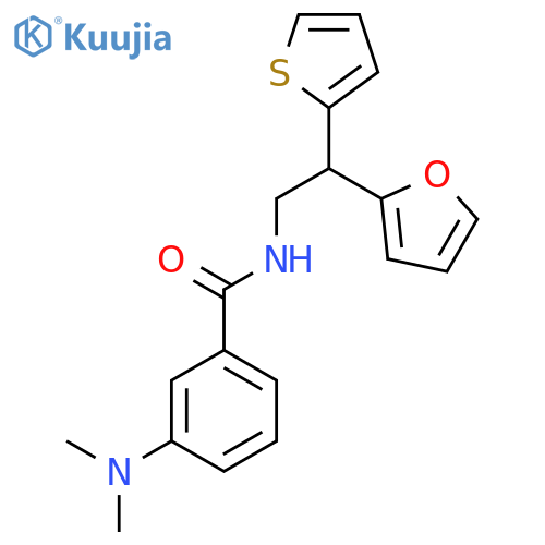 3-(dimethylamino)-N-[2-(furan-2-yl)-2-(thiophen-2-yl)ethyl]benzamide structure