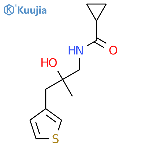 N-[2-hydroxy-2-methyl-3-(thiophen-3-yl)propyl]cyclopropanecarboxamide structure