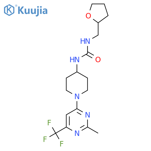 1-{1-[2-Methyl-6-(trifluoromethyl)pyrimidin-4-yl]piperidin-4-yl}-3-[(oxolan-2-yl)methyl]urea structure