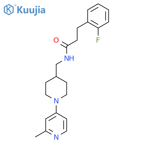 3-(2-fluorophenyl)-N-{[1-(2-methylpyridin-4-yl)piperidin-4-yl]methyl}propanamide structure