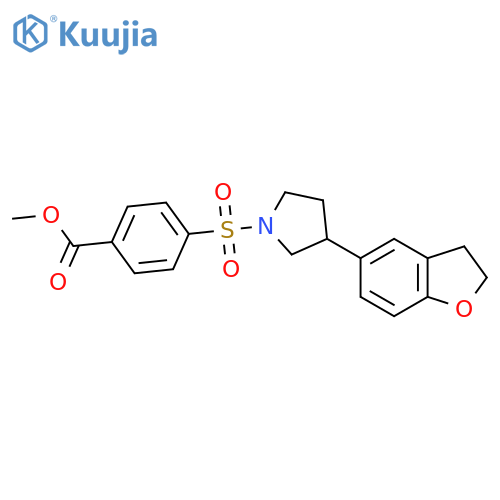 methyl 4-{3-(2,3-dihydro-1-benzofuran-5-yl)pyrrolidin-1-ylsulfonyl}benzoate structure