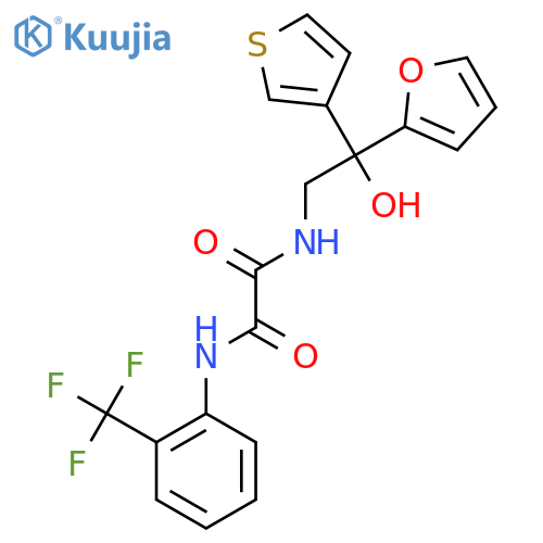 N-2-(furan-2-yl)-2-hydroxy-2-(thiophen-3-yl)ethyl-N'-2-(trifluoromethyl)phenylethanediamide structure
