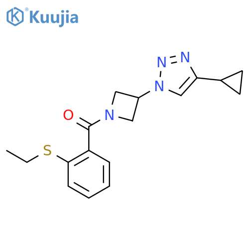 4-cyclopropyl-1-{1-2-(ethylsulfanyl)benzoylazetidin-3-yl}-1H-1,2,3-triazole structure