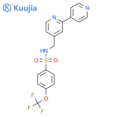 N-({2,4'-bipyridine-4-yl}methyl)-4-(trifluoromethoxy)benzene-1-sulfonamide structure