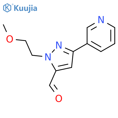 1-(2-methoxyethyl)-3-(pyridin-3-yl)-1H-pyrazole-5-carbaldehyde structure