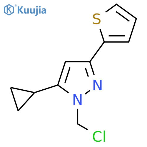 1-(chloromethyl)-5-cyclopropyl-3-(thiophen-2-yl)-1H-pyrazole structure