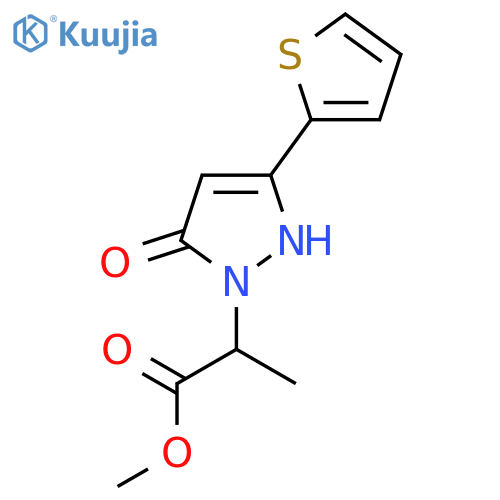 methyl 2-(5-hydroxy-3-(thiophen-2-yl)-1H-pyrazol-1-yl)propanoate structure