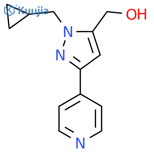 (1-(cyclopropylmethyl)-3-(pyridin-4-yl)-1H-pyrazol-5-yl)methanol structure