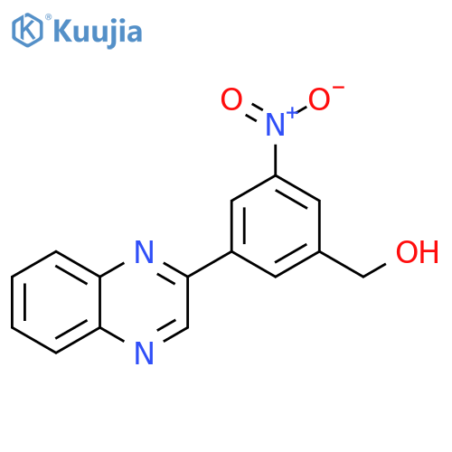 (3-nitro-5-quinoxalin-2-yl-phenyl)methanol structure