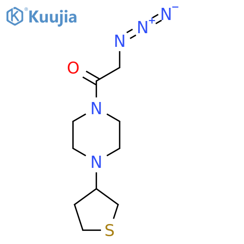 2-Azido-1-(4-(tetrahydrothiophen-3-yl)piperazin-1-yl)ethan-1-one structure