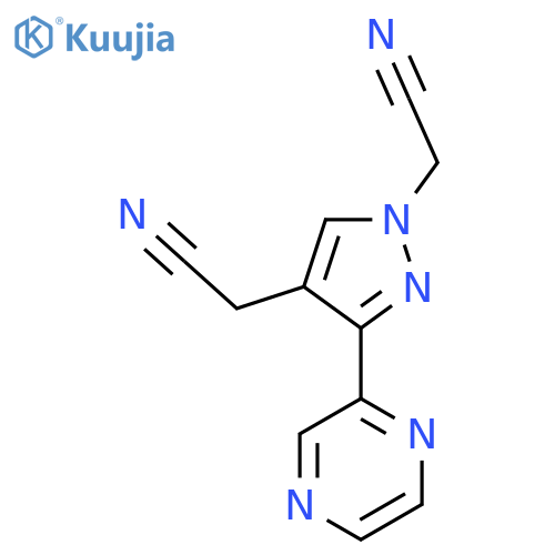 2,2'-(3-(Pyrazin-2-yl)-1H-pyrazole-1,4-diyl)diacetonitrile structure