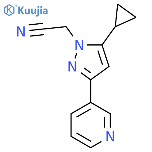 2-(5-cyclopropyl-3-(pyridin-3-yl)-1H-pyrazol-1-yl)acetonitrile structure