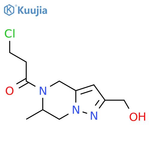 3-chloro-1-(2-(hydroxymethyl)-6-methyl-6,7-dihydropyrazolo[1,5-a]pyrazin-5(4H)-yl)propan-1-one structure