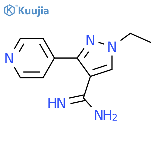 1-ethyl-3-(pyridin-4-yl)-1H-pyrazole-4-carboximidamide structure