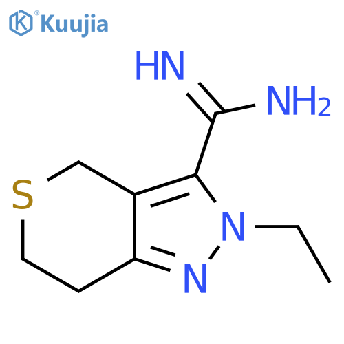 2-ethyl-2,4,6,7-tetrahydrothiopyrano[4,3-c]pyrazole-3-carboximidamide structure