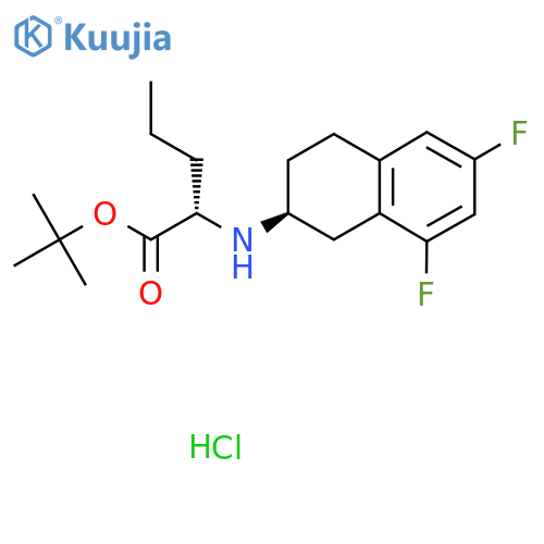 (S)-tert-butyl 2-(((S)-6,8-difluoro-1,2,3,4-tetrahydronaphthalen-2-yl)amino)pentanoate hydrochloride structure