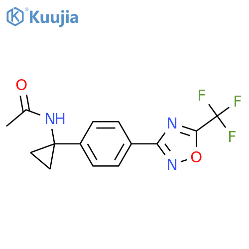 N-(1-{4-5-(trifluoromethyl)-1,2,4-oxadiazol-3-ylphenyl}cyclopropyl)acetamide structure