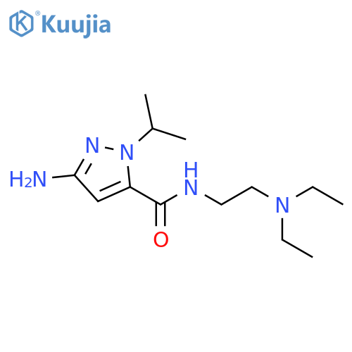 3-amino-N-[2-(diethylamino)ethyl]-1-isopropyl-1H-pyrazole-5-carboxamide structure