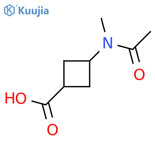 3-(N-methylacetamido)cyclobutane-1-carboxylic acid structure