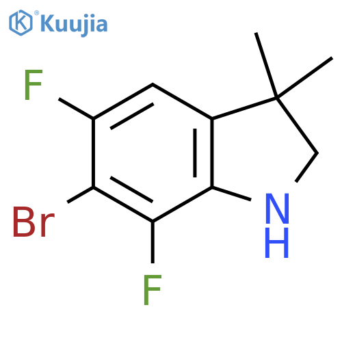 6-bromo-5,7-difluoro-3,3-dimethyl-2,3-dihydro-1H-indole structure