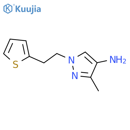 3-methyl-1-2-(thiophen-2-yl)ethyl-1H-pyrazol-4-amine structure