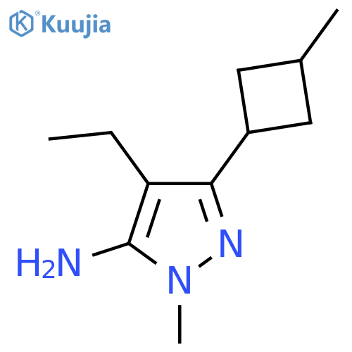 4-ethyl-1-methyl-3-(3-methylcyclobutyl)-1H-pyrazol-5-amine structure
