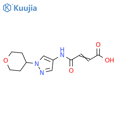 4-Oxo-4-[(1-tetrahydro-2H-pyran-4-yl-1H-pyrazol-4-yl)amino]but-2-enoic acid structure