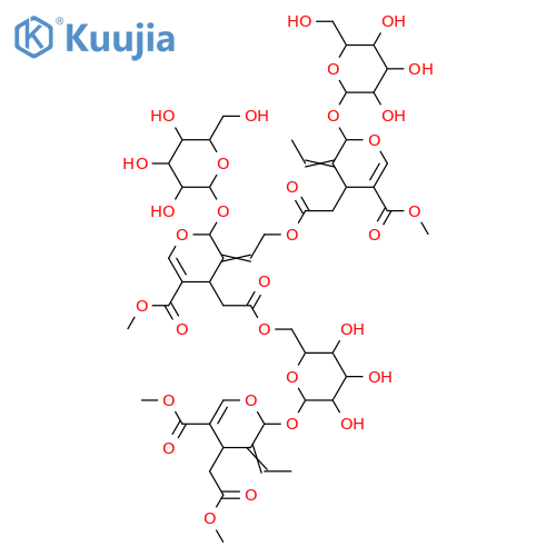 2H-Pyran-4-acetic acid, 3-ethylidene-2-[[6-O-[[(2S,3E,4S)-3-[2-[[[(2S,3E,4S)-3-ethylidene-2-(β-D-glucopyranosyloxy)-3,4-dihydro-5-(methoxycarbonyl)-2H-pyran-4-yl]acetyl]oxy]ethylidene]-2-(β-D-glucopyranosyloxy)-3,4-dihydro-5-(methoxycarbonyl)-2H-pyran-4-yl]acetyl]-β-D-glucopyranosyl]oxy]-3,4-dihydro... structure