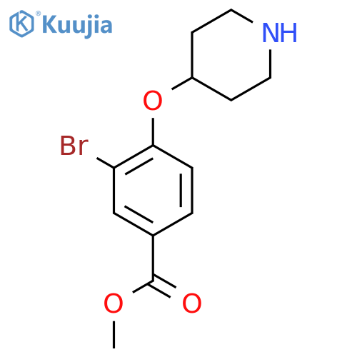 3-Bromo-4-(piperidin-4-yloxy)benzoic acid methyl ester structure