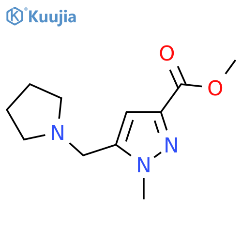 Methyl 1-methyl-5-(pyrrolidin-1-ylmethyl)pyrazole-3-carboxylate structure