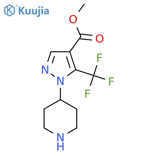 methyl 1-(piperidin-4-yl)-5-(trifluoromethyl)-1H-pyrazole-4-carboxylate structure