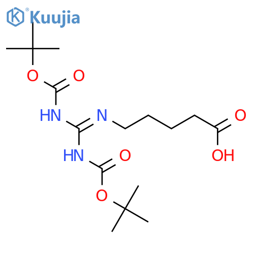 5-(2,3-Bis(tert-butoxycarbonyl)-guanidino)pentanoic acid structure