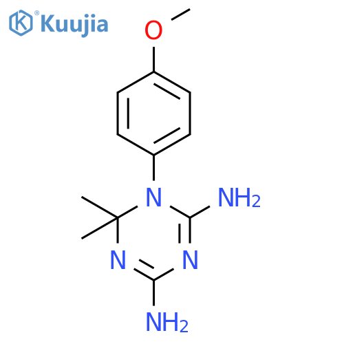 1-(4-methoxyphenyl)-6,6-dimethyl-1,6-dihydro-1,3,5-triazine-2,4-diamine structure