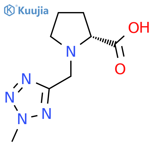 (2R)-1-[(2-methyl-2H-1,2,3,4-tetrazol-5-yl)methyl]pyrrolidine-2-carboxylic acid structure
