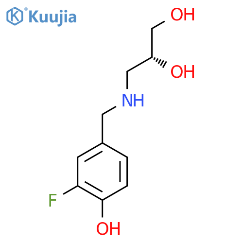 (2R)-3-{(3-fluoro-4-hydroxyphenyl)methylamino}propane-1,2-diol structure