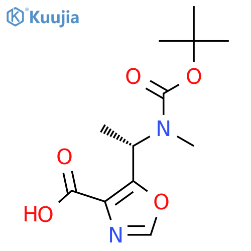 4-Oxazolecarboxylic acid, 5-[(1S)-1-[[(1,1-dimethylethoxy)carbonyl]methylamino]ethyl]- structure