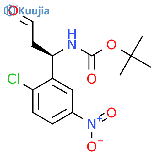 tert-butyl N-(1R)-1-(2-chloro-5-nitrophenyl)-3-oxopropylcarbamate structure