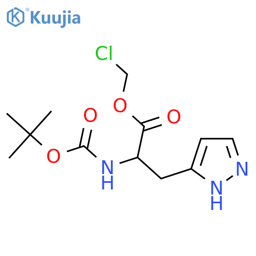 1H-Pyrazole-3-propanoic acid, α-[[(1,1-dimethylethoxy)carbonyl]amino]-, chloromethyl ester structure