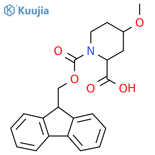 1-(9H-Fluoren-9-ylmethoxycarbonyl)-4-methoxypiperidine-2-carboxylic acid structure