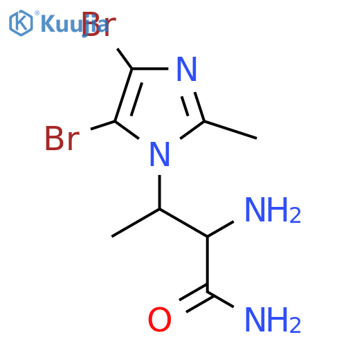 2-amino-3-(4,5-dibromo-2-methyl-1H-imidazol-1-yl)butanamide structure