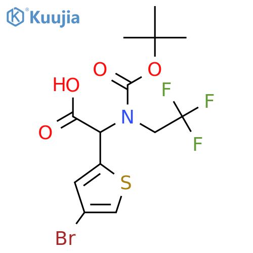 2-(4-bromothiophen-2-yl)-2-{(tert-butoxy)carbonyl(2,2,2-trifluoroethyl)amino}acetic acid structure