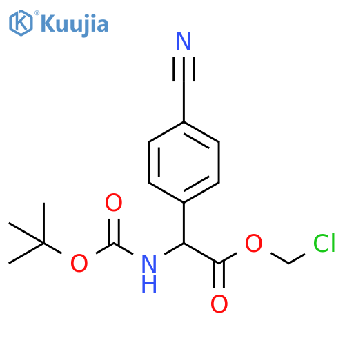 Benzeneacetic acid, 4-cyano-α-[[(1,1-dimethylethoxy)carbonyl]amino]-, chloromethyl ester structure