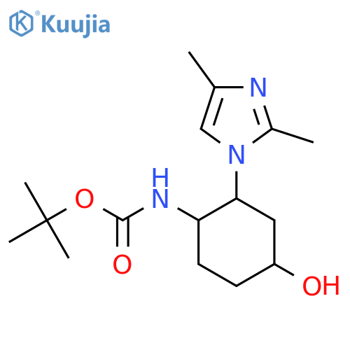 tert-butyl N-[2-(2,4-dimethyl-1H-imidazol-1-yl)-4-hydroxycyclohexyl]carbamate structure