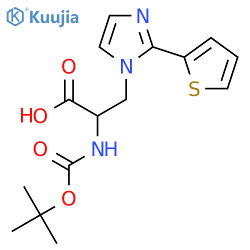 2-{(tert-butoxy)carbonylamino}-3-2-(thiophen-2-yl)-1H-imidazol-1-ylpropanoic acid structure