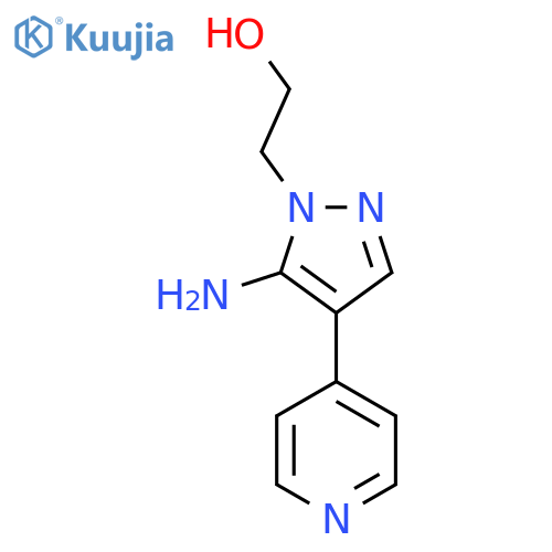 2-[5-amino-4-(pyridin-4-yl)-1H-pyrazol-1-yl]ethan-1-ol structure