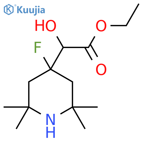 Ethyl 2-(4-fluoro-2,2,6,6-tetramethylpiperidin-4-yl)-2-hydroxyacetate structure