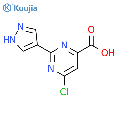 4-Pyrimidinecarboxylic acid, 6-chloro-2-(1H-pyrazol-4-yl)- structure