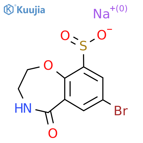 Sodium 7-bromo-5-oxo-2,3,4,5-tetrahydro-1,4-benzoxazepine-9-sulfinate structure