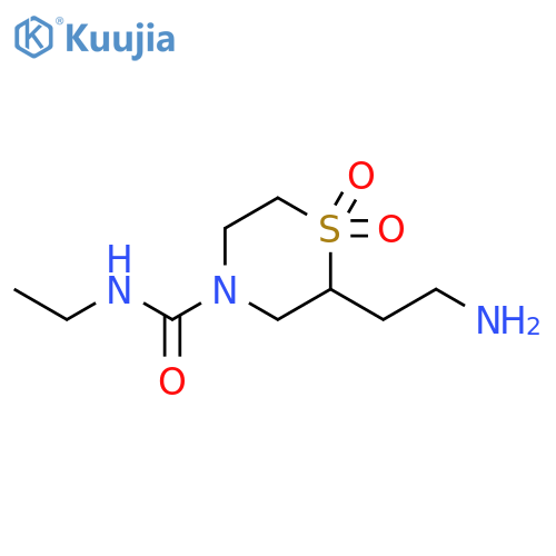 4-Thiomorpholinecarboxamide, 2-(2-aminoethyl)-N-ethyl-, 1,1-dioxide structure