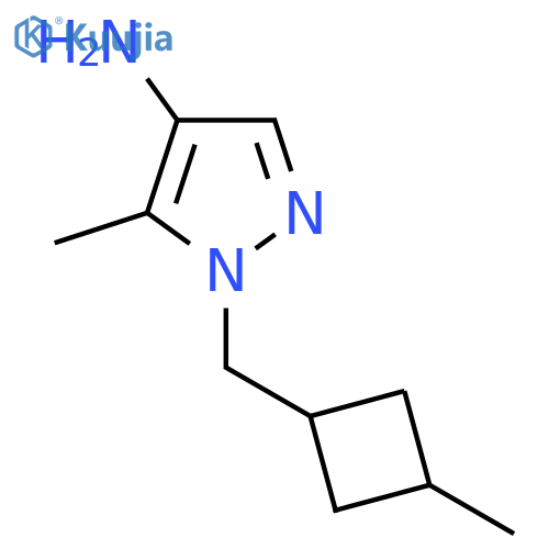 5-methyl-1-(3-methylcyclobutyl)methyl-1H-pyrazol-4-amine structure
